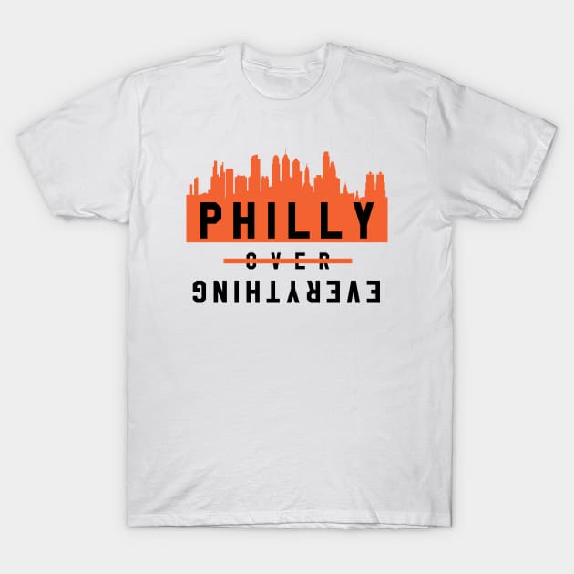 Philly over Everything - White/Orange T-Shirt by KFig21